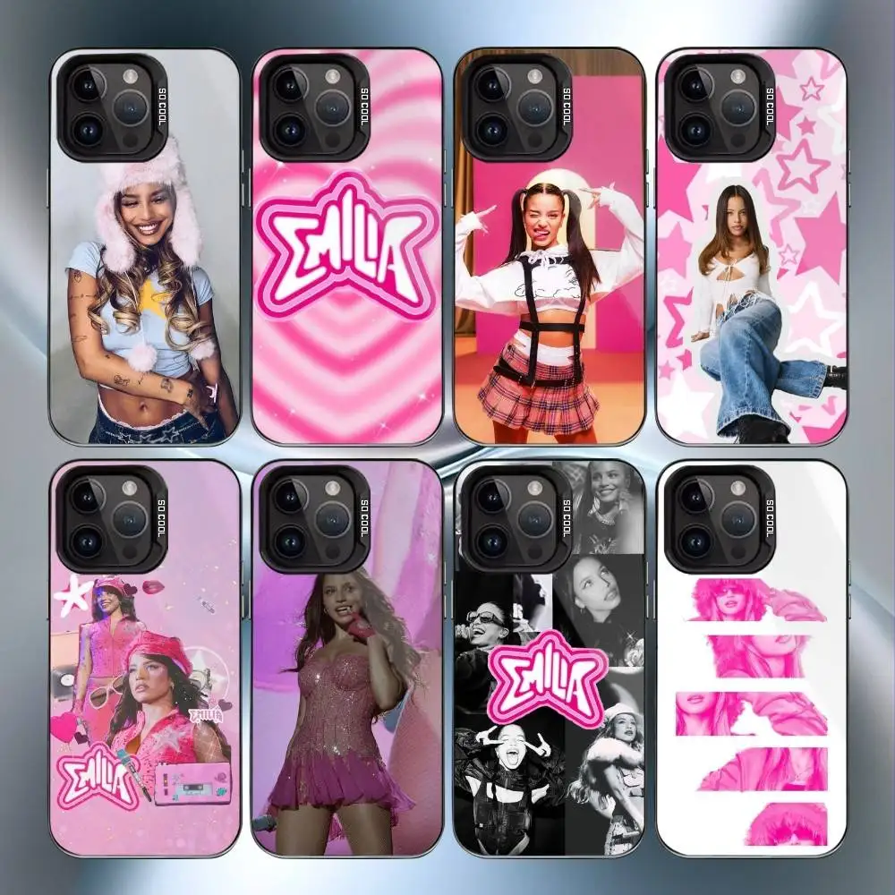 

E-Emilia Singer M-Mernes Phone Case For iPhone17, 16,15,14,13,12 Pro Max Black Candy Matte Shockproof Cover