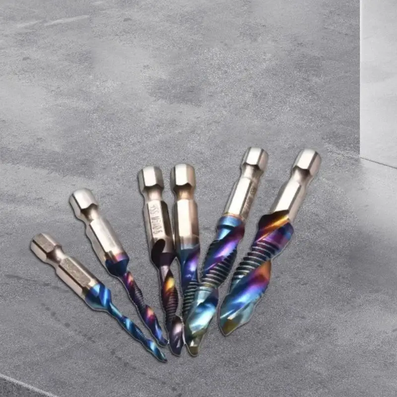 652F 6PIECE HIGH SPEED METIC TAP SET 3 TITANIUMS مطلي بالمتانة والعروض المحسنة