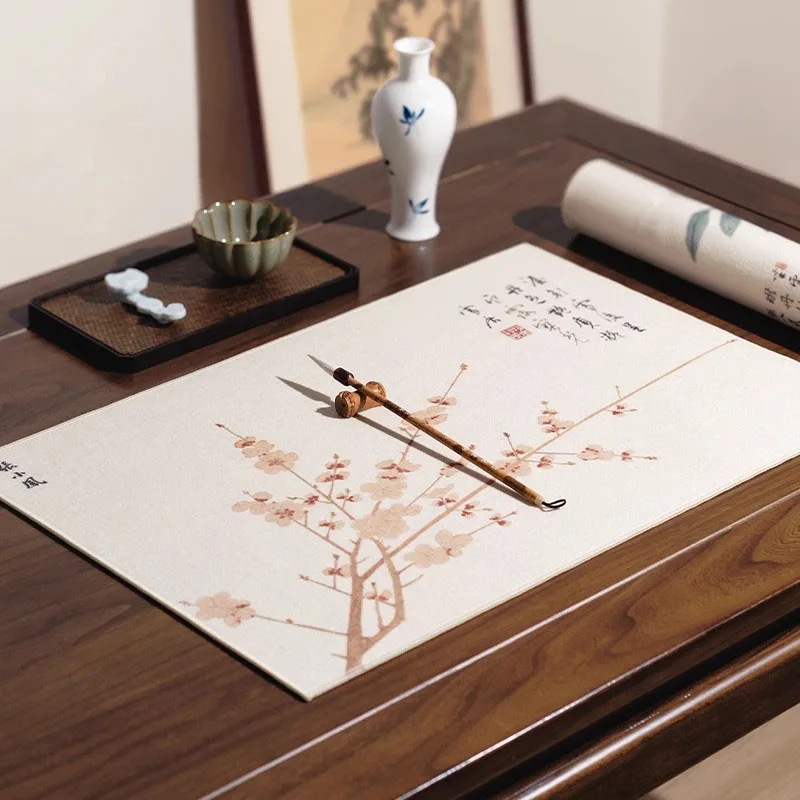 40x60 cm Chinese Painting Felt Mat, Calligraphy Desk Mat for Ink Writing and Brush Painting, Non-Slip Table Protector