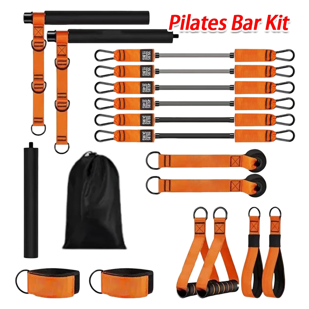 

Комплект для пилатеса с эспандерами Многофункциональный бар для пилатеса Оборудование для тренировок по пилатесу Домашний тренажерный зал Оборудование для силовых тренировок