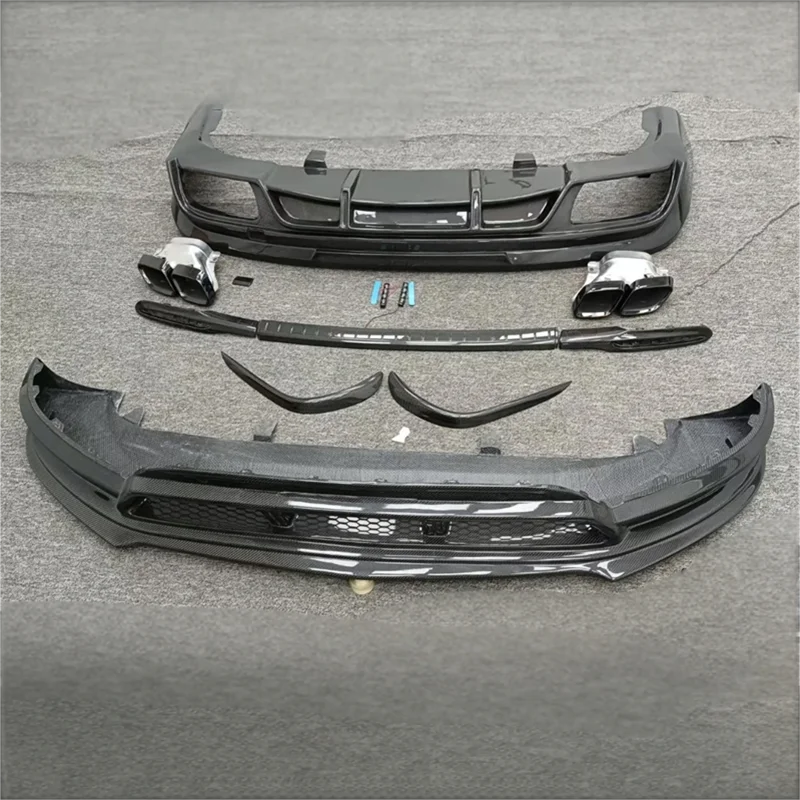 

For Mercedes Benz GLS GLS600 2020 2021 2022 ReaI Carbon Fiber Bumper Front Lip Rear Lip Wind Knife Rear Bumper Trim Spoiler Kit