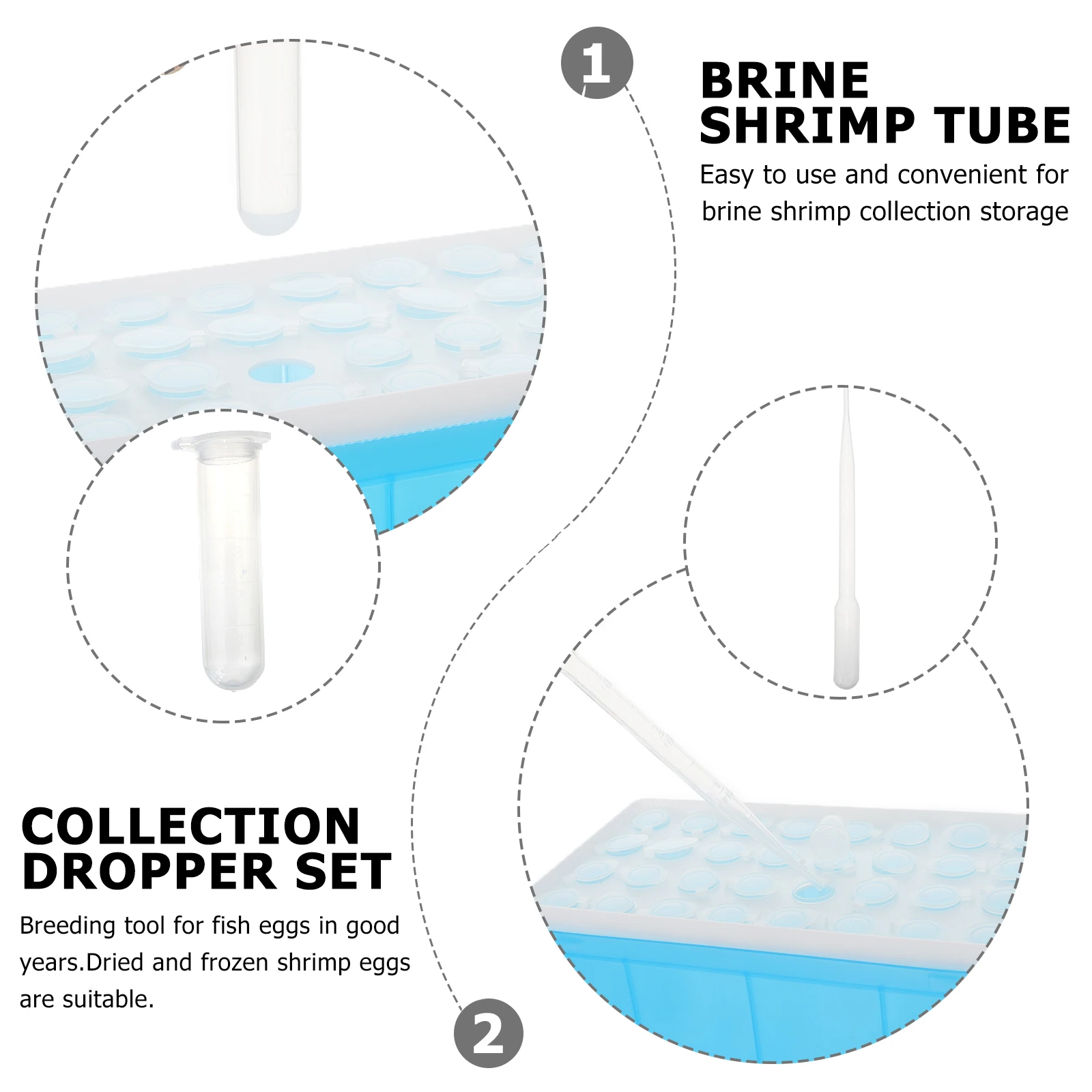 

32Pcs Brine Shrimp Incubator Set Collecting Droppers Box Efficient Fish Eggs Hatchery Accessories Safe Practical