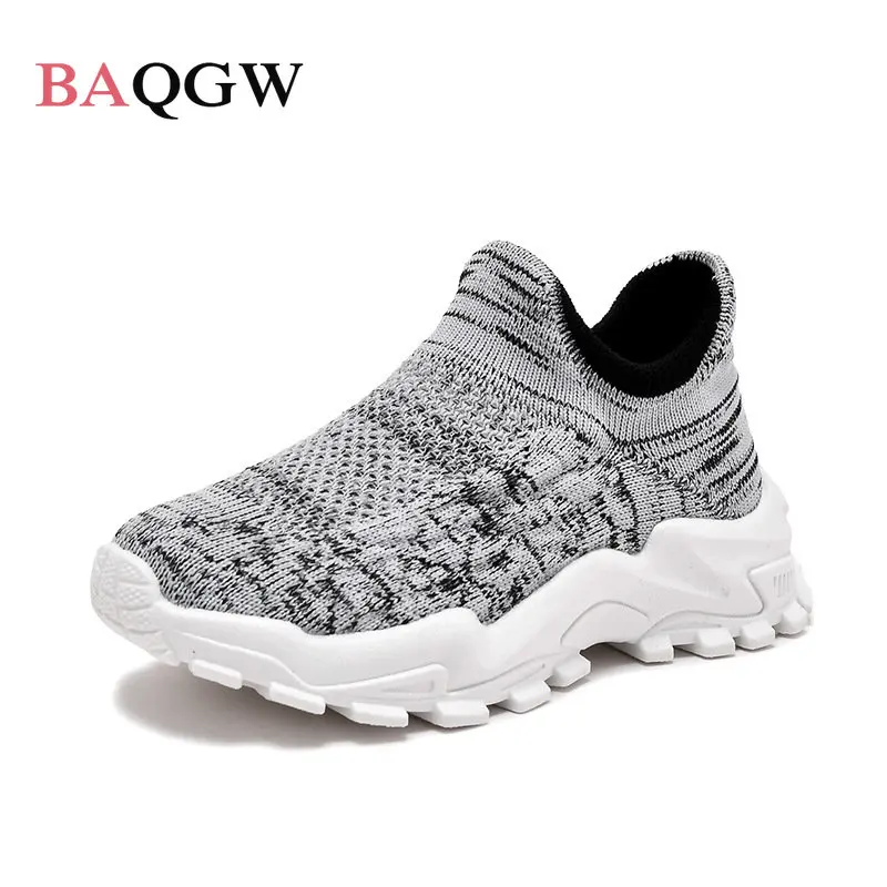 Kids Shoes Non-slip Knit Stretchy Baby Sneaker Casual Flat Lightweight Sneakers Shoes Children Girls Boy Sports Shoes Size 26-37