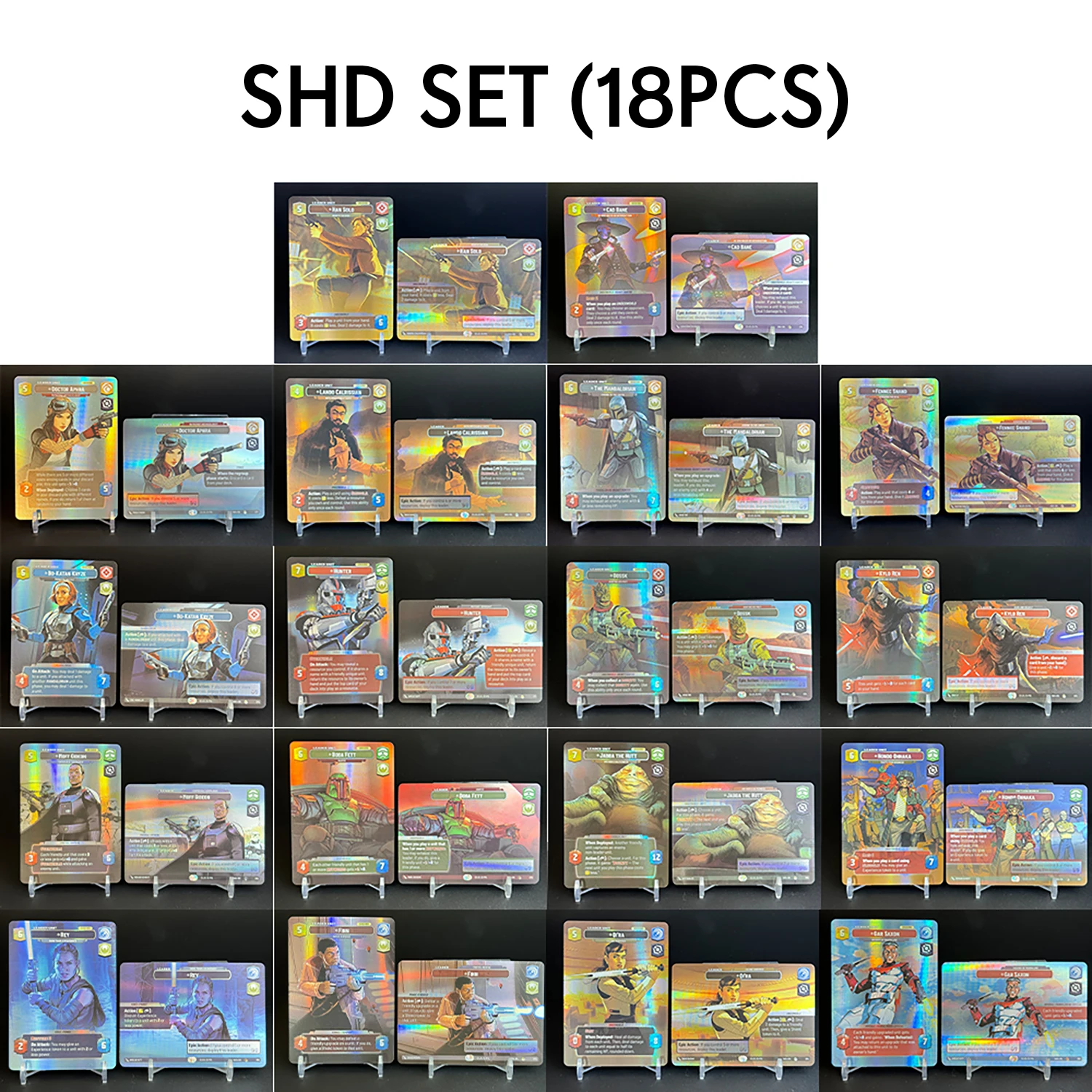 

SWUDB Фольга Proxy Cards Set Shadows of The Galaxy (SHD) Витрина Spark of Rebellion (SOR) Английская настольная игра Коллекционная качественная карта