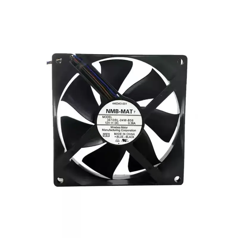 SLIDER 3610RL-04W-B56 DC 12V 0.38A 9225 Cooling Fan, 92x92x25mm Dual Ball Bearing 4-Pin PWM Server Cabinet Axial Fan