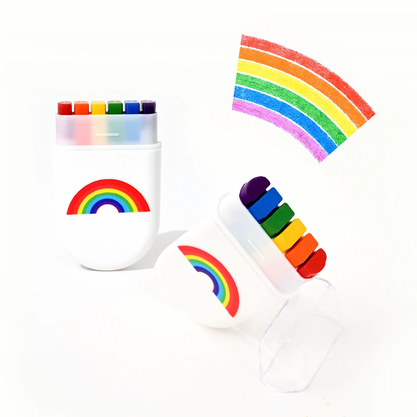 2 Pcs Rainbow Crayon Paint Color Set - Birthday Party Colorful Theme Oil Pastel Accessories
