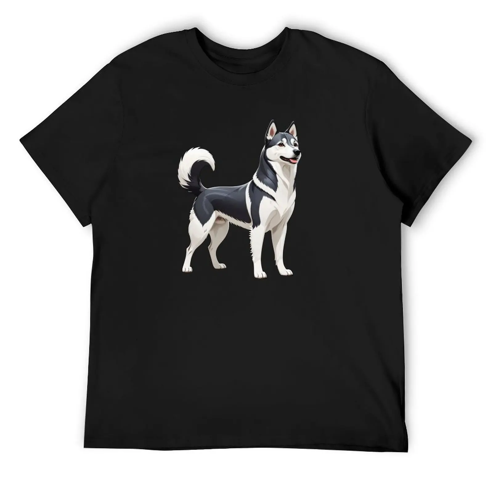 Футболка Yakutian Laika, летние топы в стиле аниме, мужские хлопковые футболки