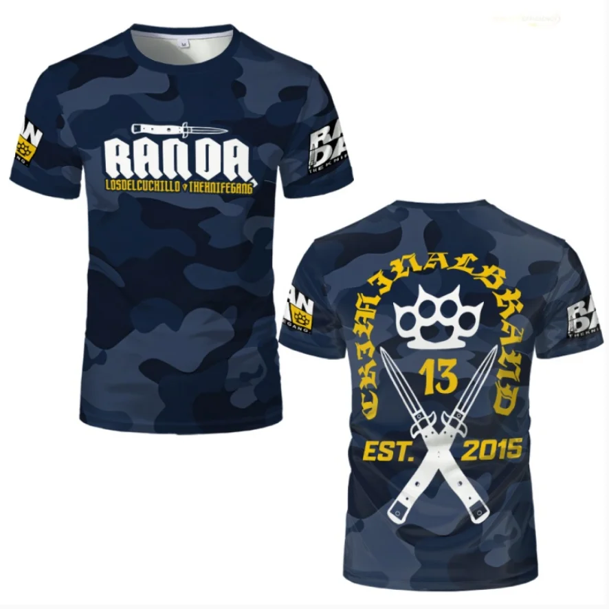 MMA Boxing RANDA Training Camo Jersey Fans Summer Breathable Fitness Tees Men's Casual Round Neck Short Sleeve Men's T-shirt Top