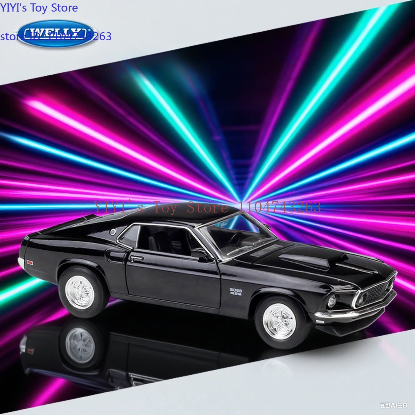 

WELLY 1:24 Ford Mustang 1969 Boss 429 модель спортивного автомобиля из сплава, литая под давлением металлическая игрушка, модель гоночного автомобиля, детский подарок, украшение H25L26