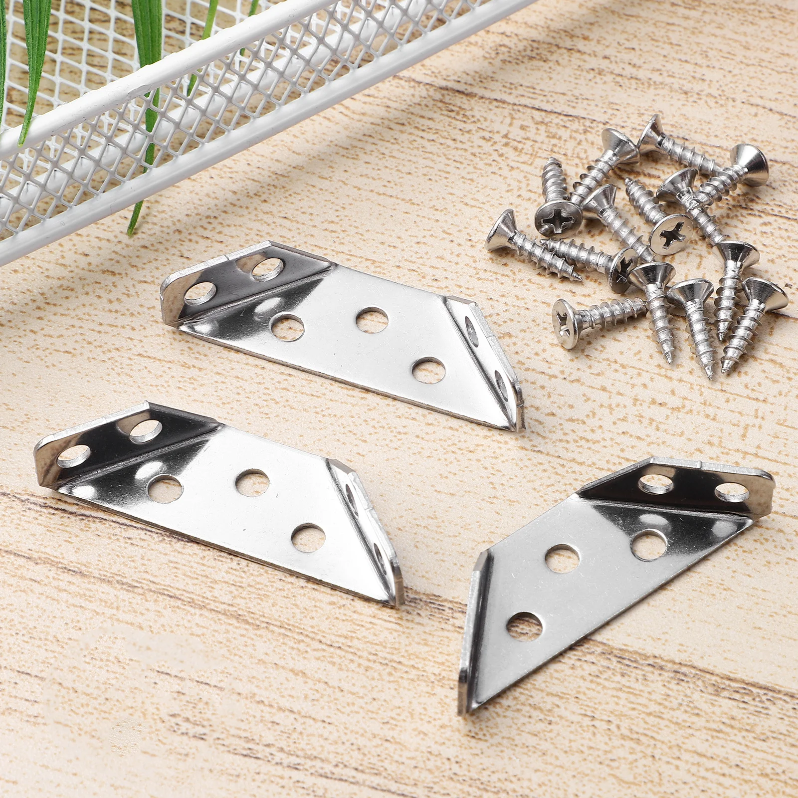 

20 pcs Corner Brackets Metal Trapezoid Angle Brackets Stainless Steel Corner Connectors For Furniture Wood Durable Strong