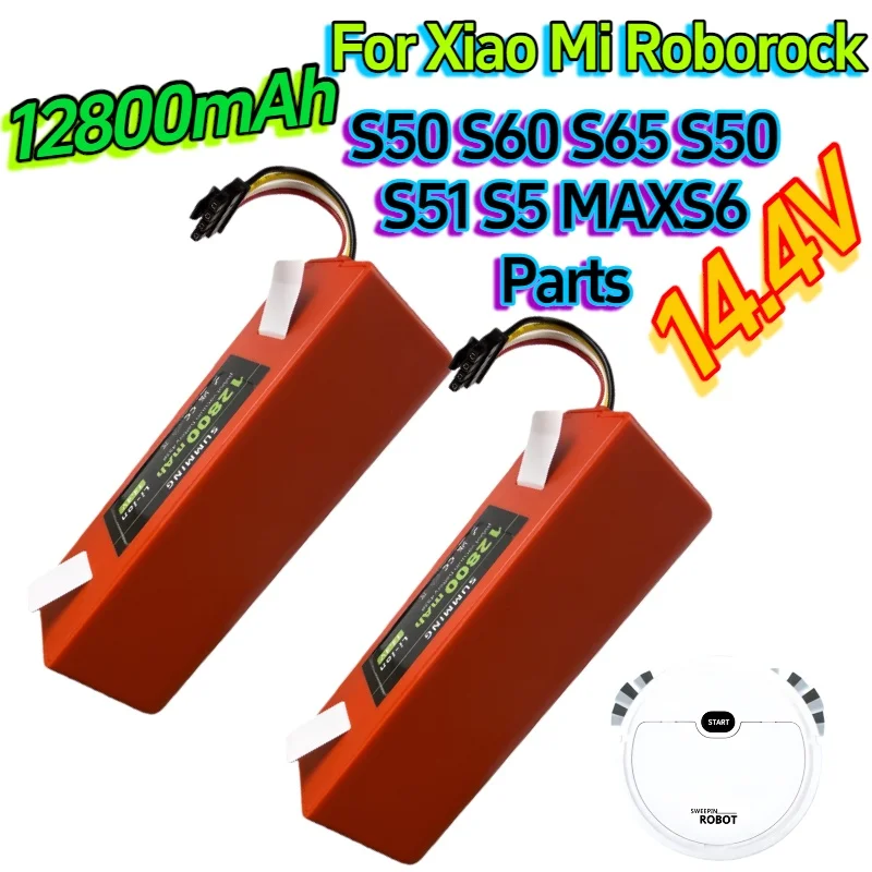 

14.4V 12800mAh Replacement Battery for Xiaomi Roborock S55 S60 S65 S50 S51 S5 MAX S6 Robot Vacuum Cleaner