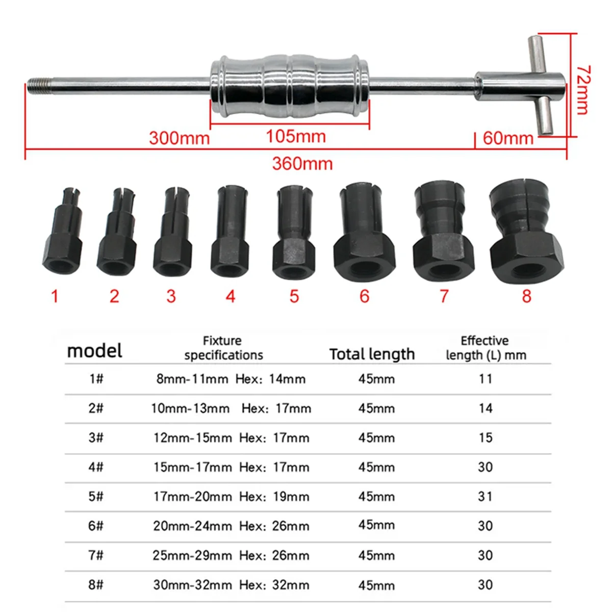 12PCS Bearing Remover Bearing Extractor Hand Repair Tool