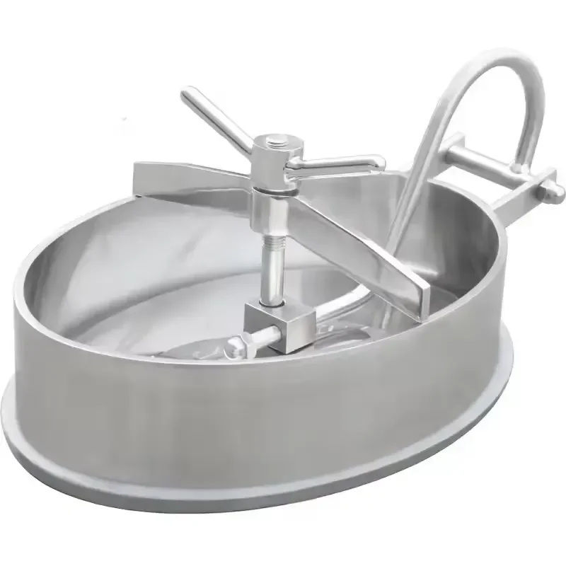 Stainless Steel 304 316 Sanitary Inward Pressure Vessel Oval Manway Quick Open Manhole Covers