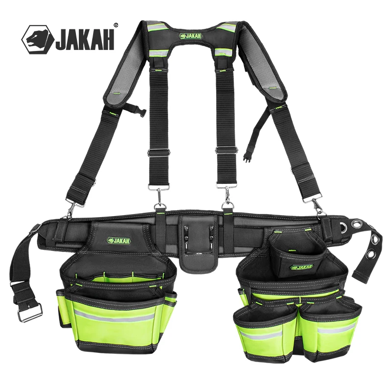 Jakah Werkzeuggürtel, Werkzeug-Rig, langlebig, Premium-Werkzeuggürtel-Organizer, Werkzeugtasche mit verstellbarem Hüftgurt, Hammerhalter HL047 – Detail 4