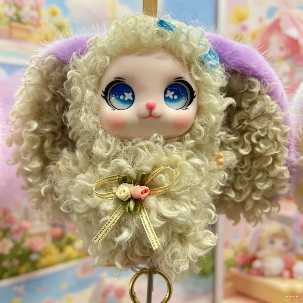 Gift Cute Big Ear Bunny Pendant Soft Cartoon Keychain Collectible Curly Hair Bag Charm Student