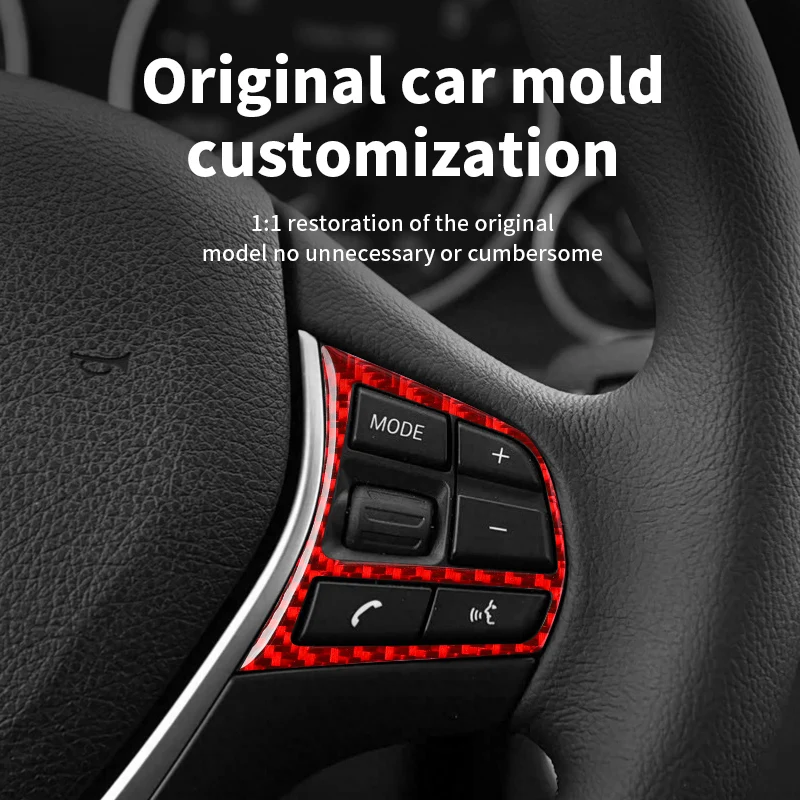 

For BMW F30 F32 F34 (2013-2019) Car Steering Wheel Button Panel Trim Sticker Anti Scratch Carbon Fiber Interior Tuning Accessory