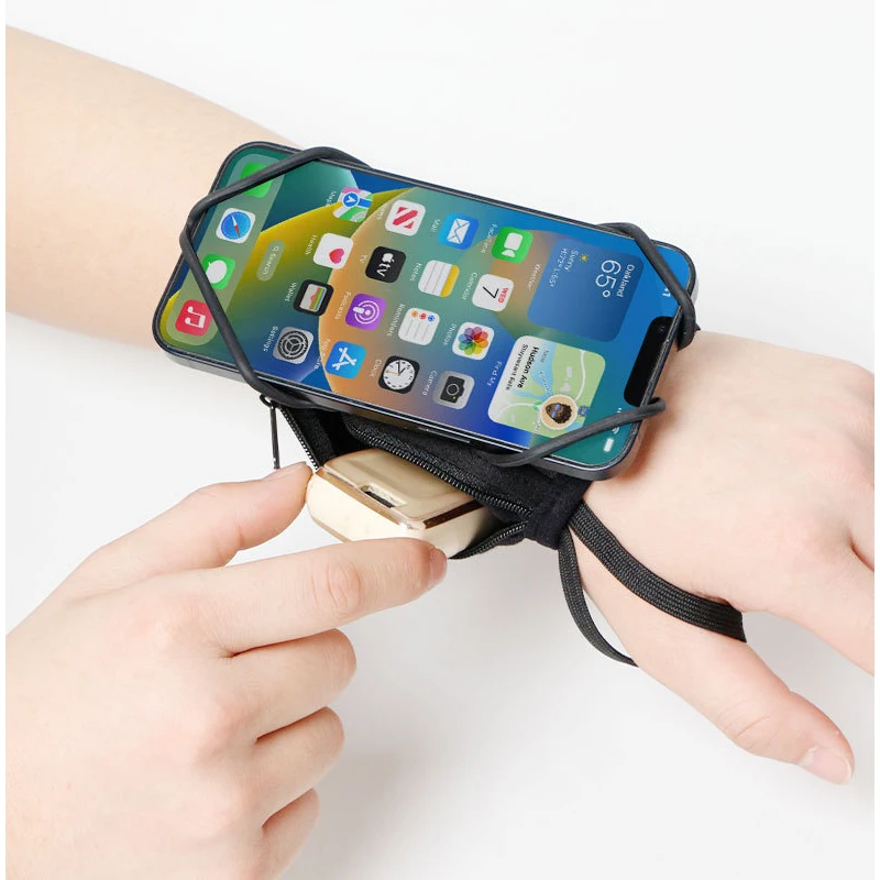 360 Degree Rotating Wrist Bag Travel Fishing Camping Hiking Touch Screen Wrist Strap Takeaway Phone Bag Fitness Arm Strap Pouch