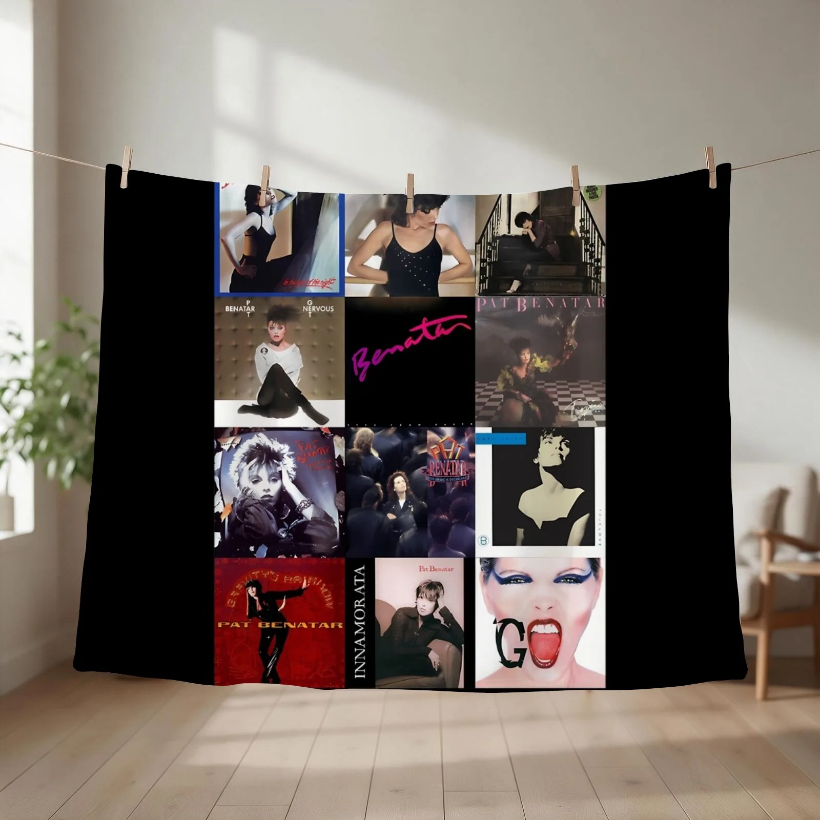 Pat Benatar Album Covers V-Neck Throw Blanket Extra Large Throw for winter Softest For Baby Blankets