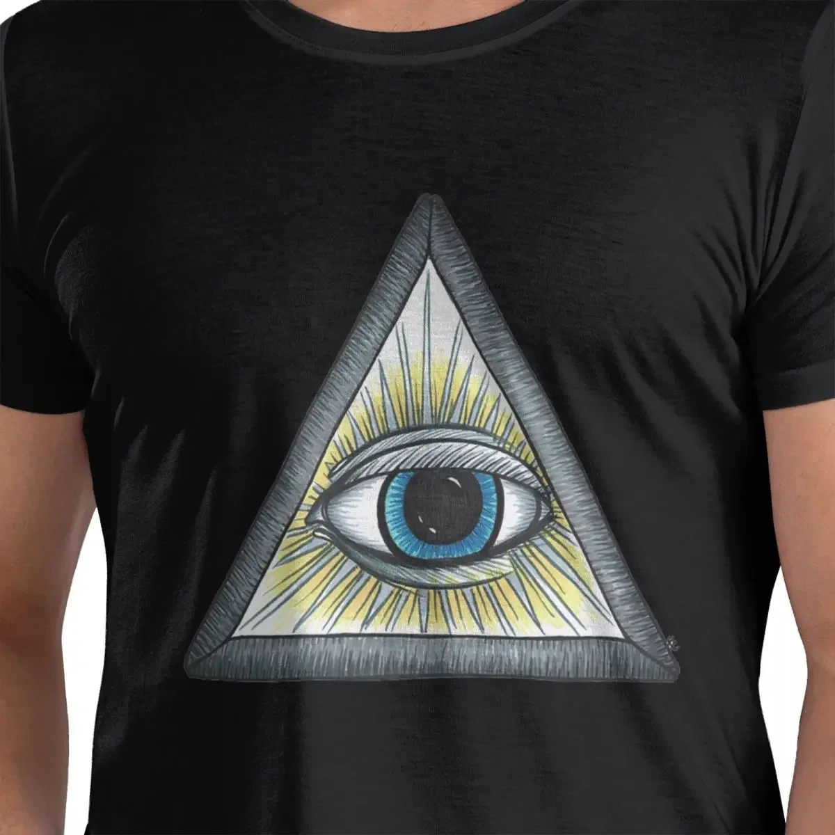 Eye Illuminati (7) T-Shirt for Men Cotton Oversized T Shirts Men's Tees Short Round Neck Summer Clothes Tops S-6XL