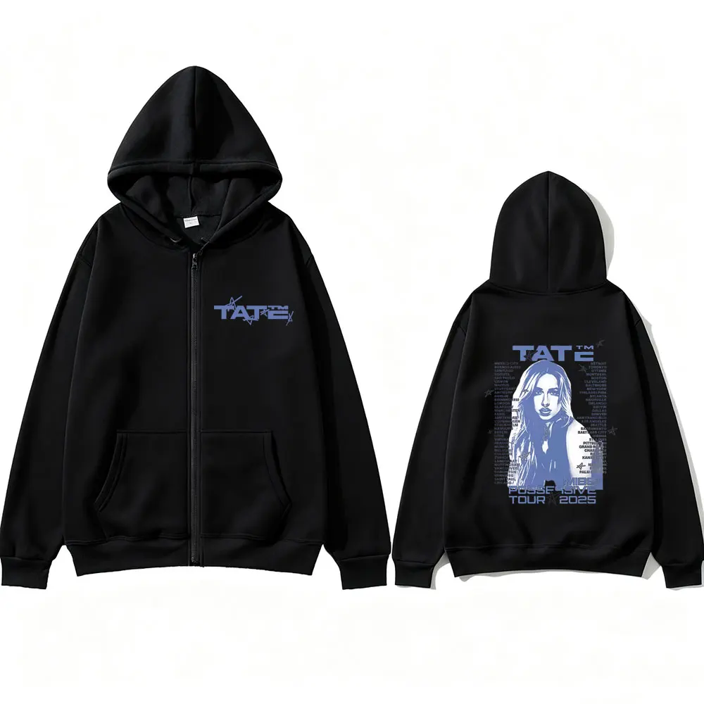 

Singer Tate Mcrae Merch Zipper Hoodie So Close To What Miss Possessive Tour 2025 Zip Up Jakcet Men Women Fashion Casual Hoodies