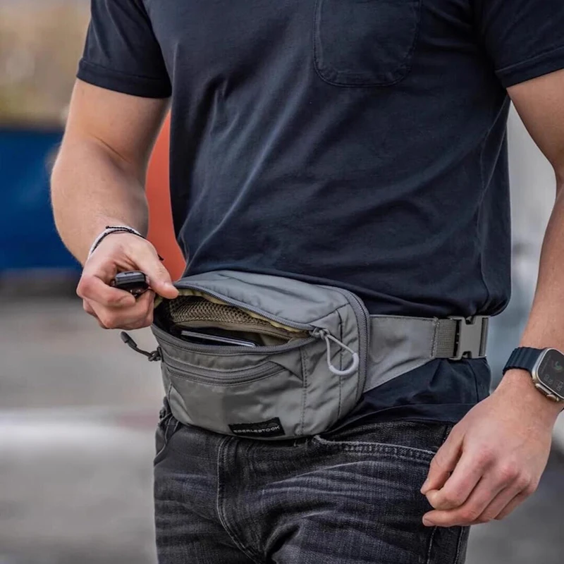 

Mens Belt Bag with Adjustable Strap Waist Bag Tactical Waist Pack Outdoor Concealed Carry Fanny Pack for EDC Use Tools Organizer