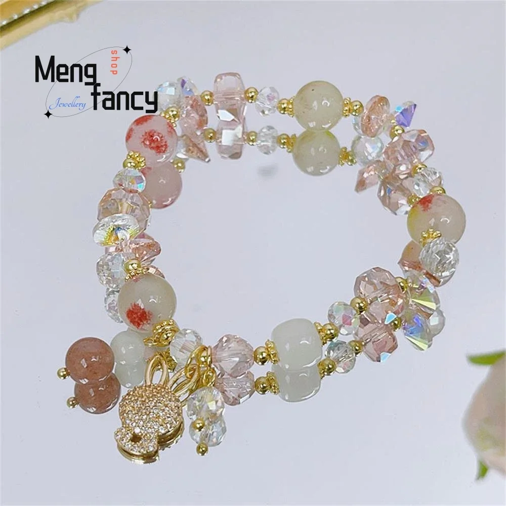 

Super Fairy Micro Inlaid Rabbit Female Mori Sweet Girl Crystal Beaded Bracelet Personality High-grade Exquisite Fashion Jewelry