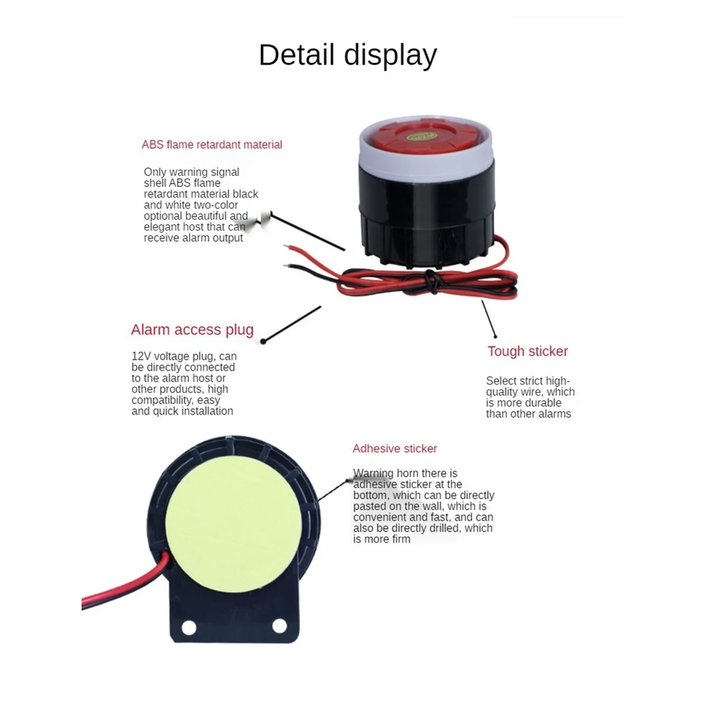 220V Buzzer Alarm Tweeter Anti-Theft Alarm Piezoelectric Siren Waterproof High Decibel Siren Horn