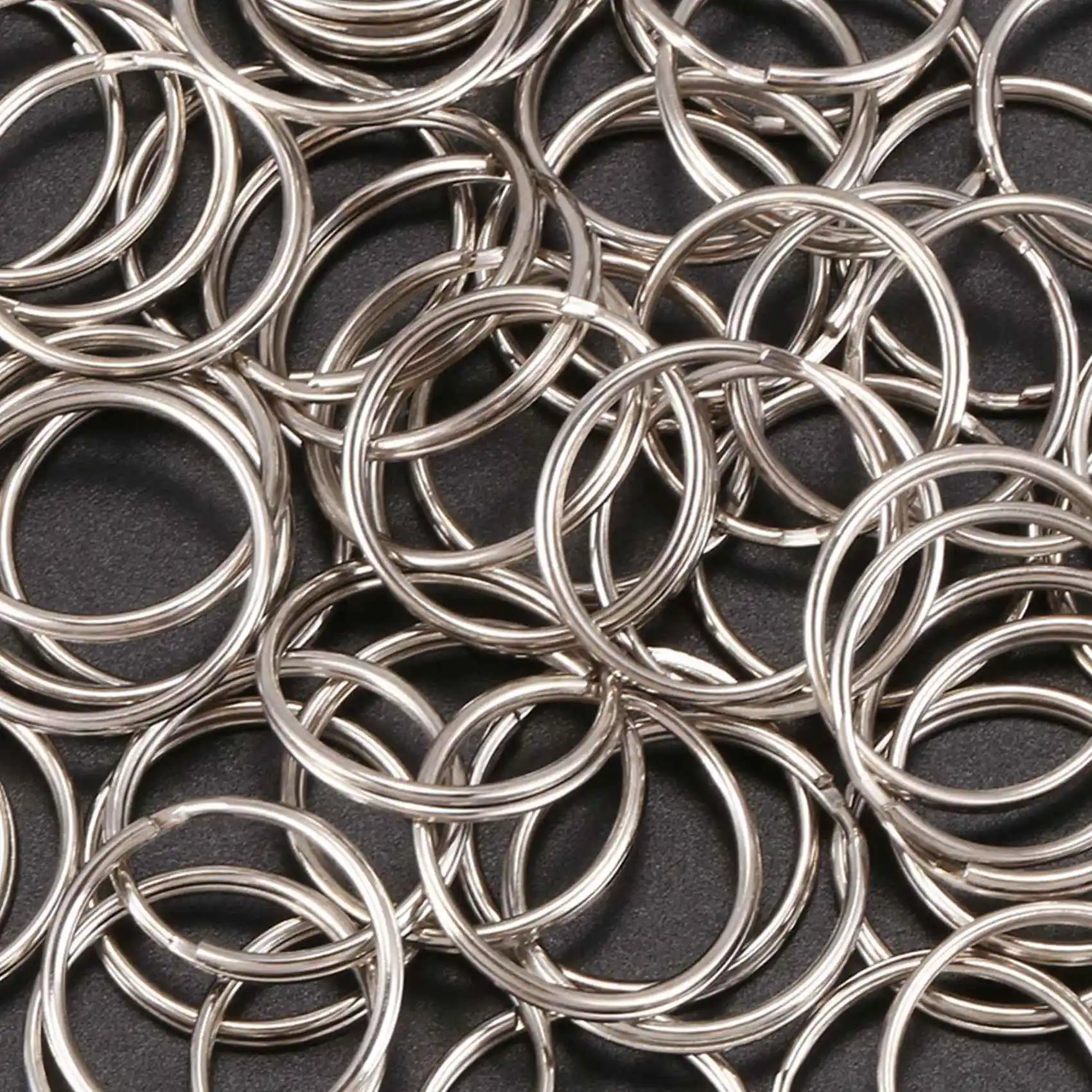 ABUI-120 Pcs 20Mm Outside Dia Universal Split Key Rings Keychain Holders