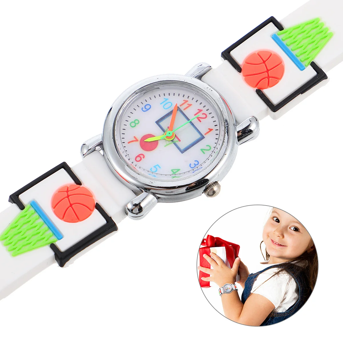 

Kids Watch Basketball Pattern Cartoon 3D Waterproof Comfortable Children's Wristwatch 3D Kids Watch