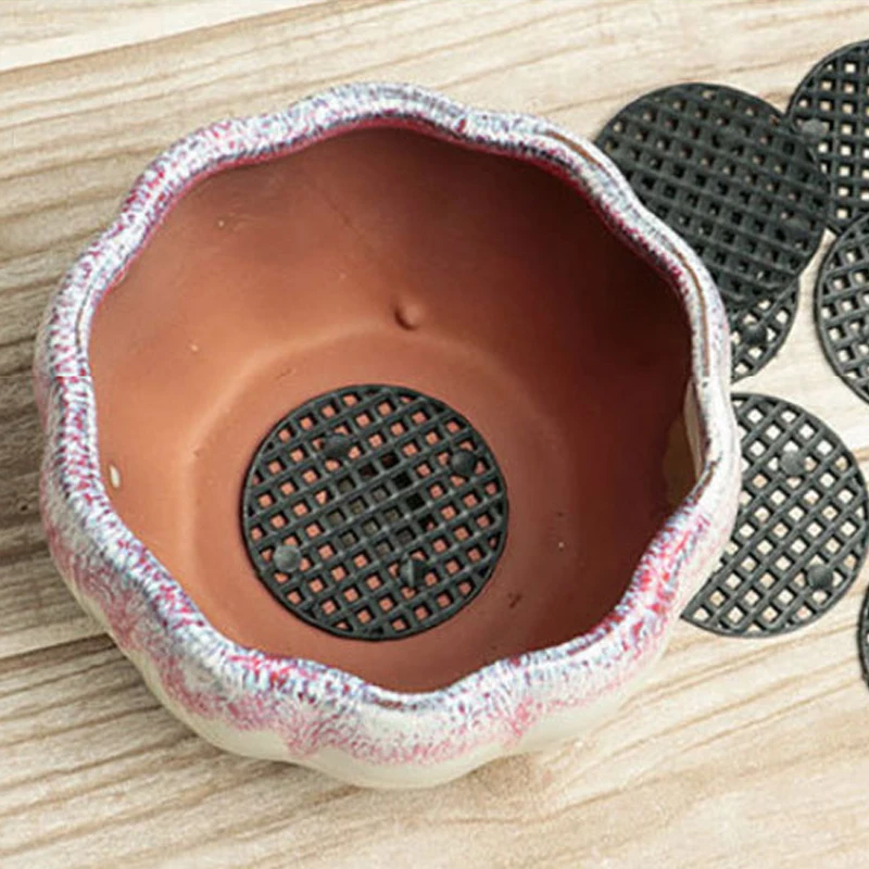 Griglia inferiore Mat Multi-funzione vaso di fiori Mesh Pad Hole Mesh Mat s Bonsai Basin Bottom guarnizione traspirante Accessori per il giardinaggio