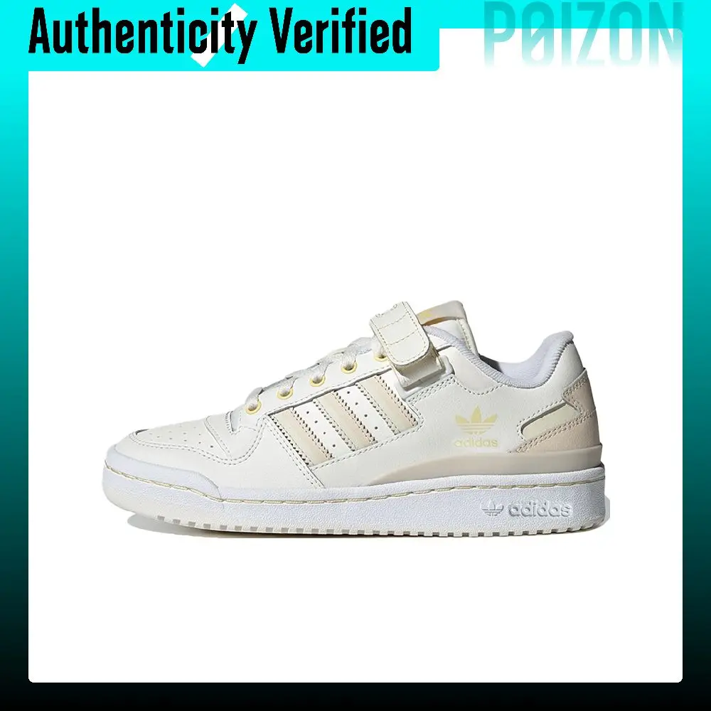 Adidas Originals FORUM Low Premium Synthetic Leather Abrasion Resistant Low top Skateboard Shoes Women's White GW4920