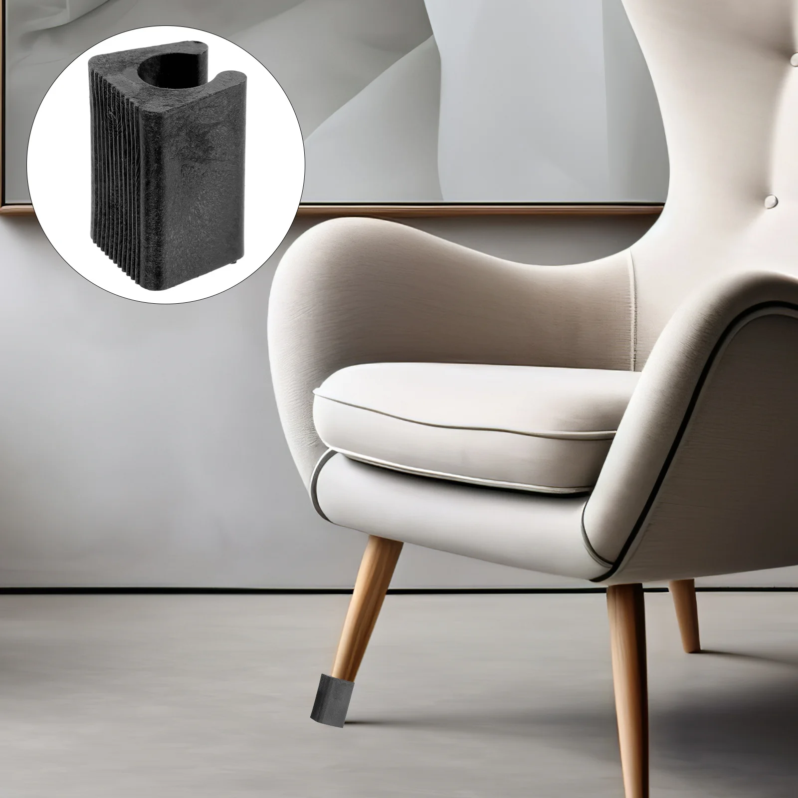 24 Buah Bantalan Furnitur Pelindung Kaki Kursi Berbentuk U Plastik Anti-selip Bantalan Lantai Tahan Lama untuk Kursi Pelindung Lantai Kaki Kursi