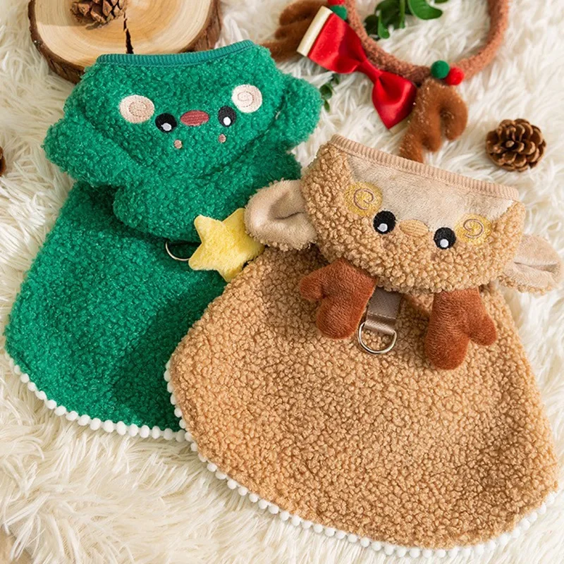 

Christmas puppy pet spring and autumn teddy bichon schnauzer miniature autumn and winter cartoon traction