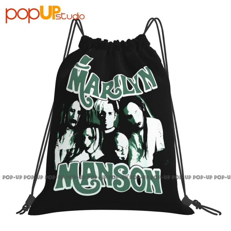 Vintage Marilyn Manson Drawstring Bags Gym Bag Softback Sports Bag