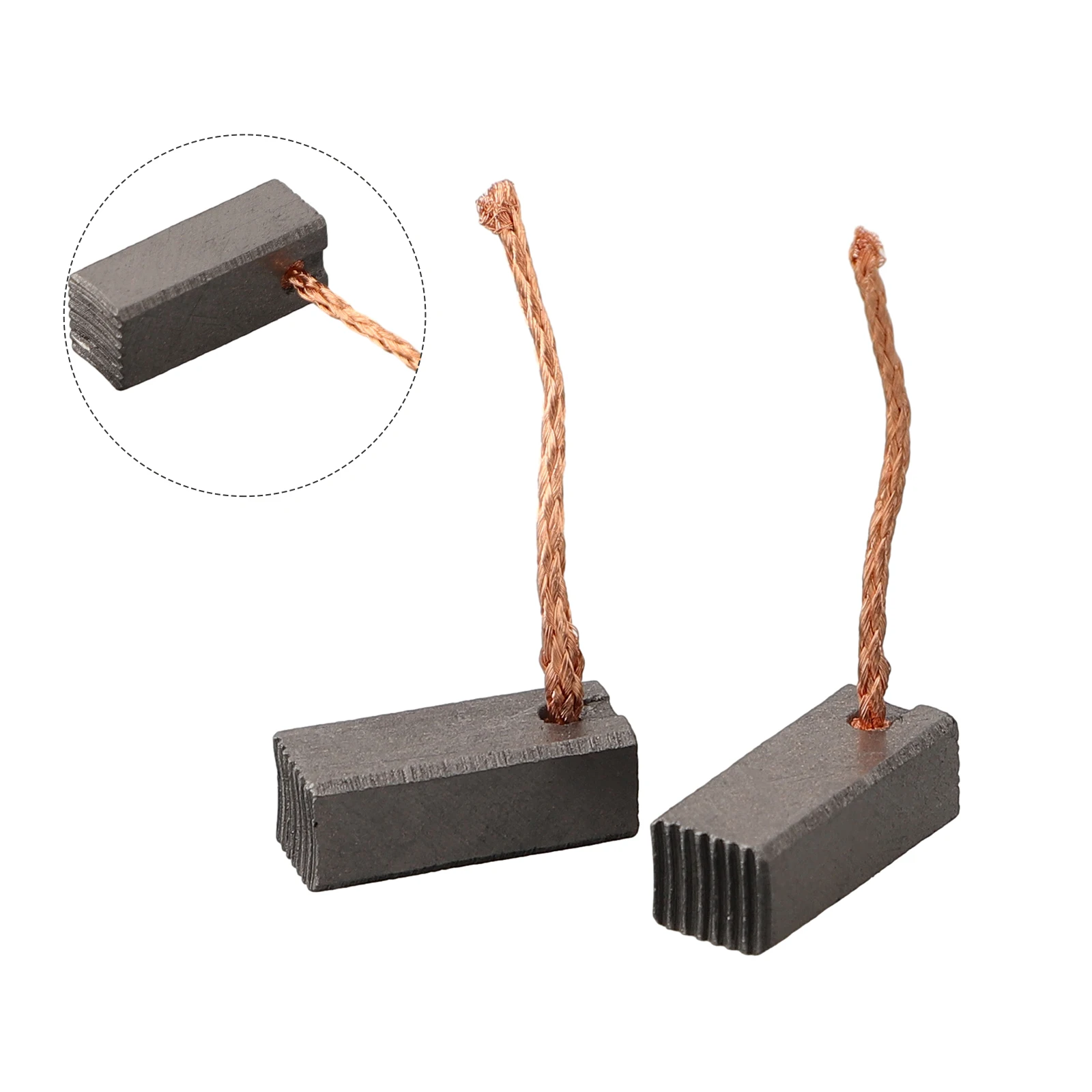 Electric Motor Carbon Brush Set with Wires for General Replacement Use Supporting Commutation and Mechanical Strength
