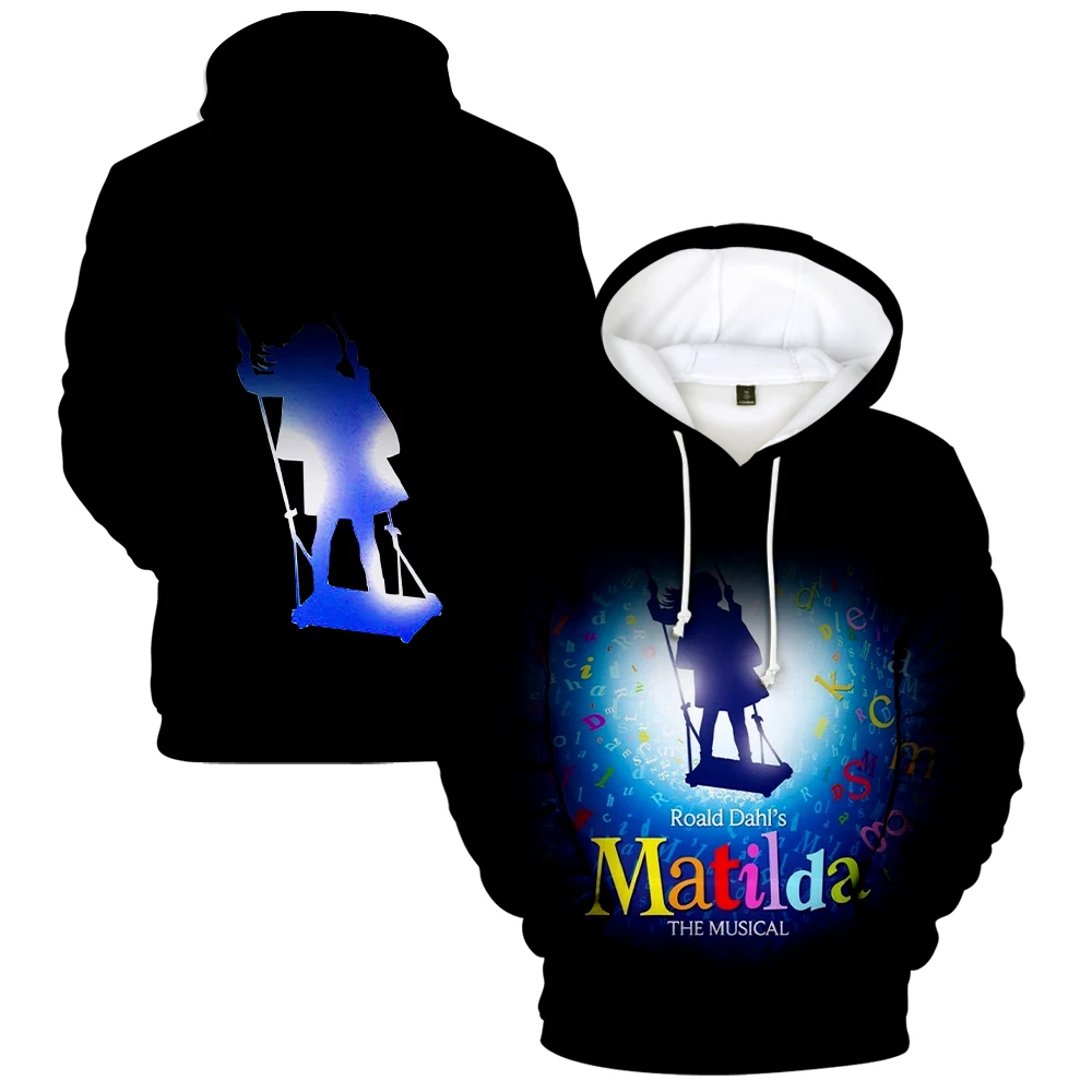 Homens e mulheres Roald Dahl's Matilda The Musical Movie Hoodie, moletom de manga comprida, streetwear Harajuku, estilo casual roupas 3D