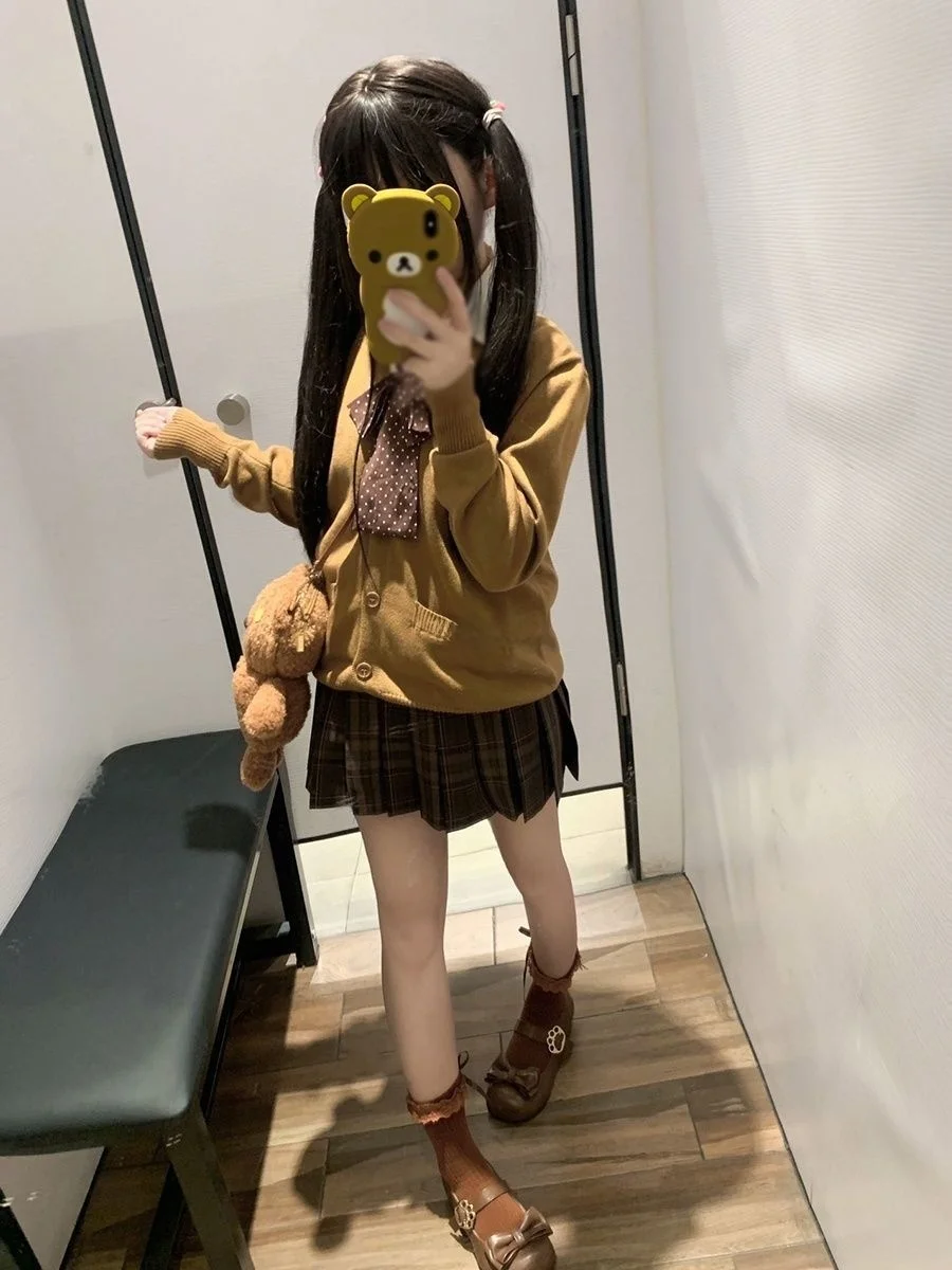 

Коричневый открытый кардиган-свитер Jaet Layering irt Карамель Круассан New Sle Academy Комплект ветровой юбки Женская мода Зимняя одежда...