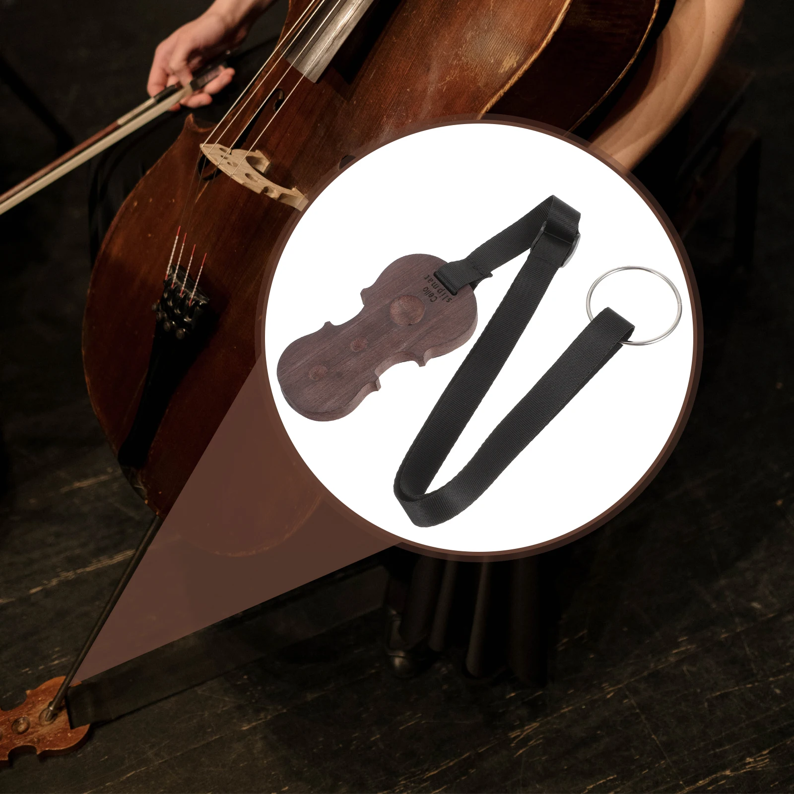 

Adjustable End Pin Holder Anti-Slip Mat for Cello Floor Protector Thickened Stable Non-Slip Pad Durable Wood Cloth Material