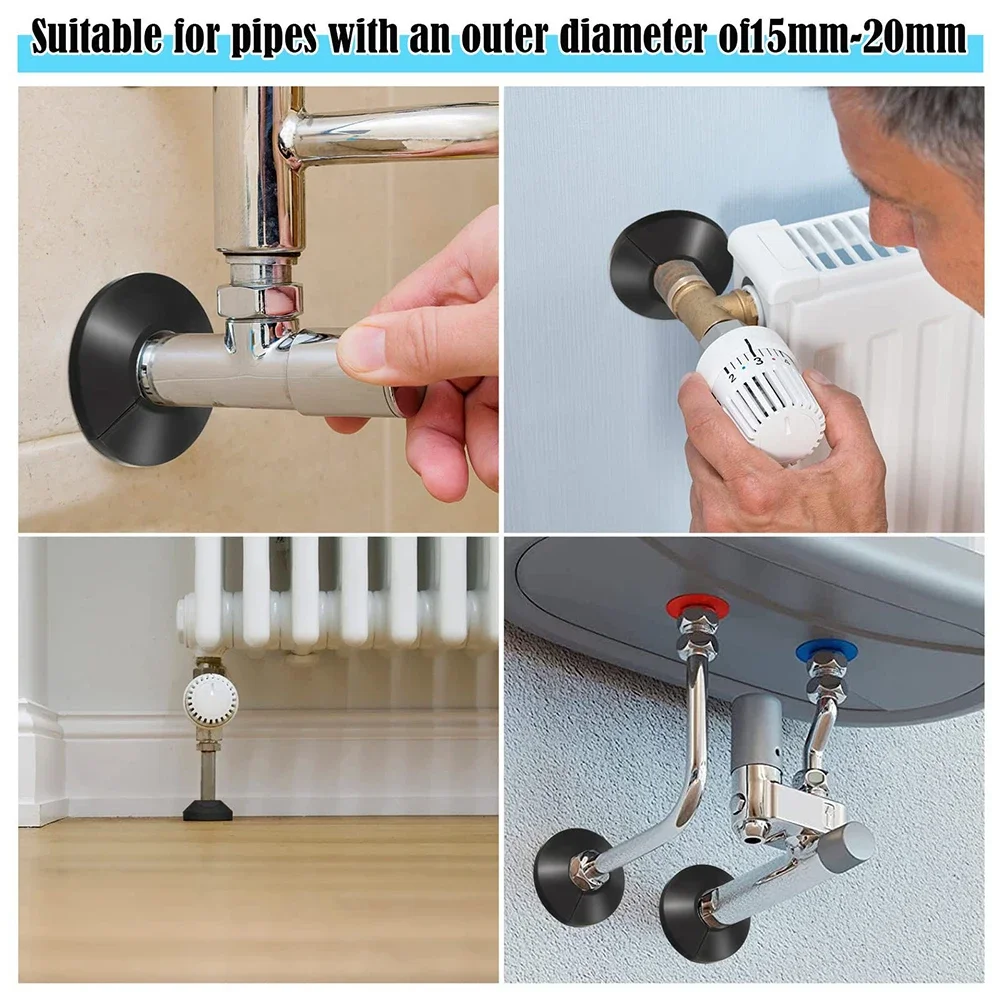 4pcs 15mm Radiator Pipe Collars Cover Floor Decorative Radiator Escutcheon Water Pipe Cover For Wall Duct Faucet Accessories