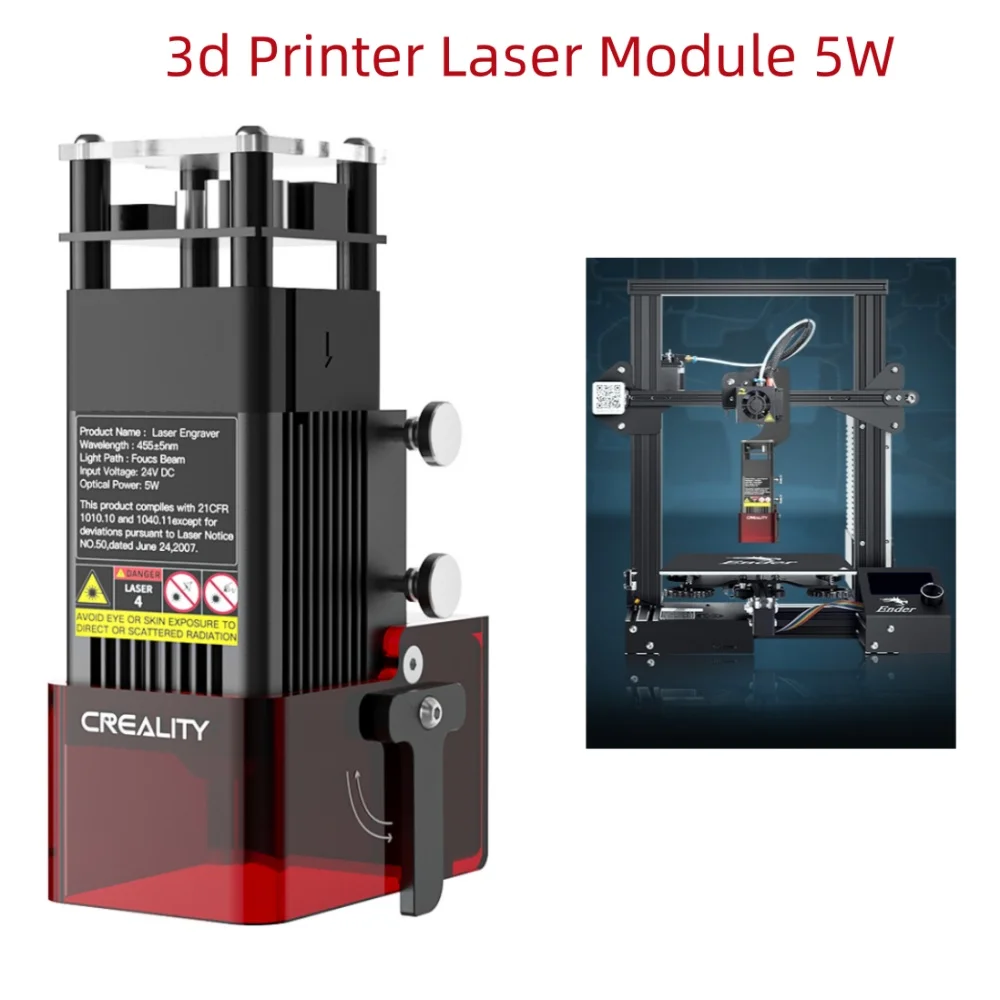 Creality Ender-3 V2/Neo Laser Engraving Module Kit 5W 0.06mm High-Precision 3D Printer Parts Laser Module for CR-10 Ender Series