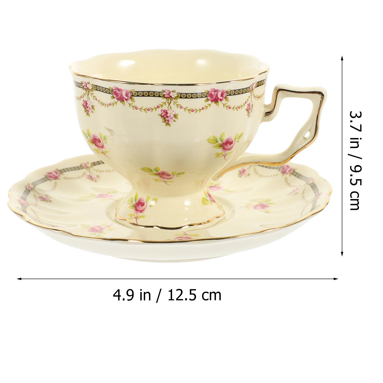 

1Set Ceramic Coffee Cup Saucer European Style Delicate Milk Mug Water Cup Household Daily Use Drinkware Vintage Tea Cups