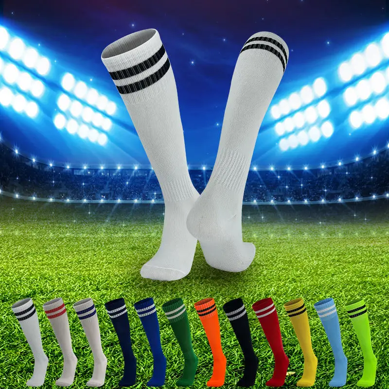 

Two Stripes Football Socks Boys Soccer Stripe Stockings Sports Footwear for Men Long Sock Futbal Wear