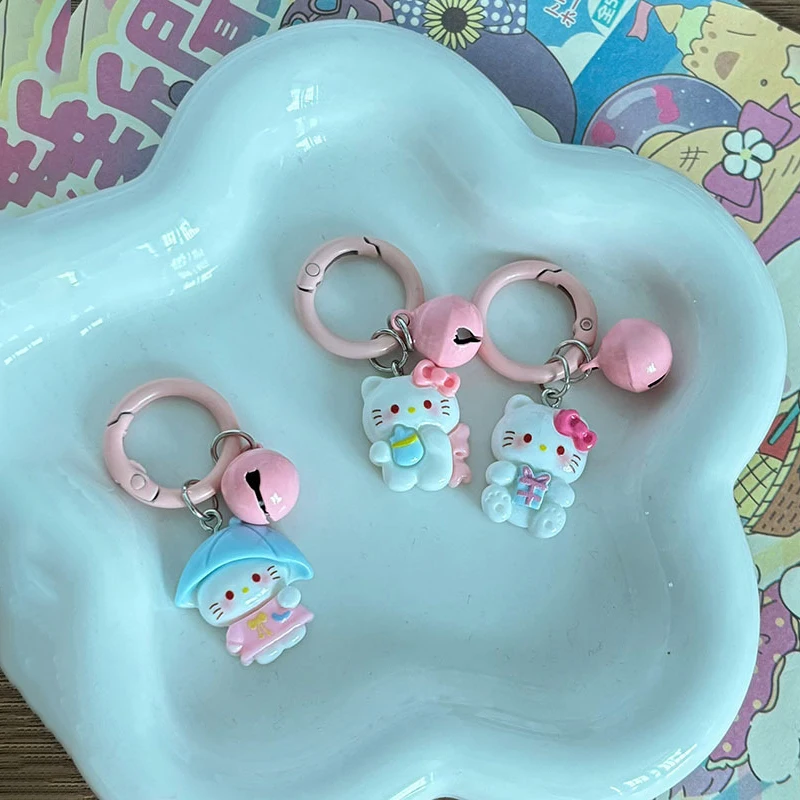 Sanrio Hello Kitty Backpack Pendant Keychain, Ação Figuras Anime, Resina Desenhos Animados, Pequeno Chaveiro, DIY Decoração Casal, 1Pc