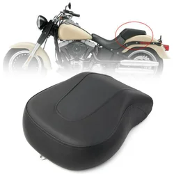 Motorcycle For Harley Rear Passenger Seat Pillion Black Leather Davidson FLSTF FatBoy 2008 2009 2010 2011 2012 2013 2014