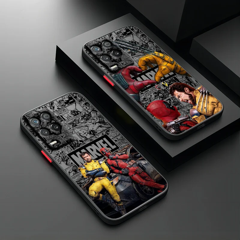 D-Deadpool And W-Wolverine For Realme Q5 GT Neo 2 C55 C33 C31 C30 C20 C11 C25 C21 C15 C25 C3 Frosted Translucent Phone Case