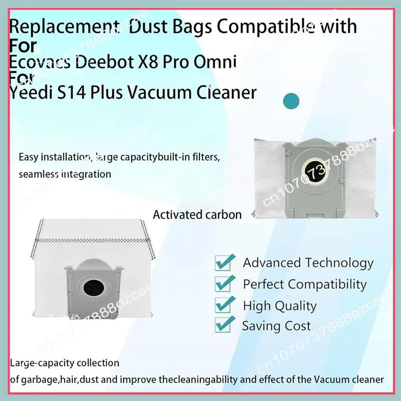 أكياس غبار A26P لـ Ecovacs Deebot X8 Pro Omni / T50 Pro / T50 Max لأكياس المكنسة الكهربائية Yeedi S14 Plus