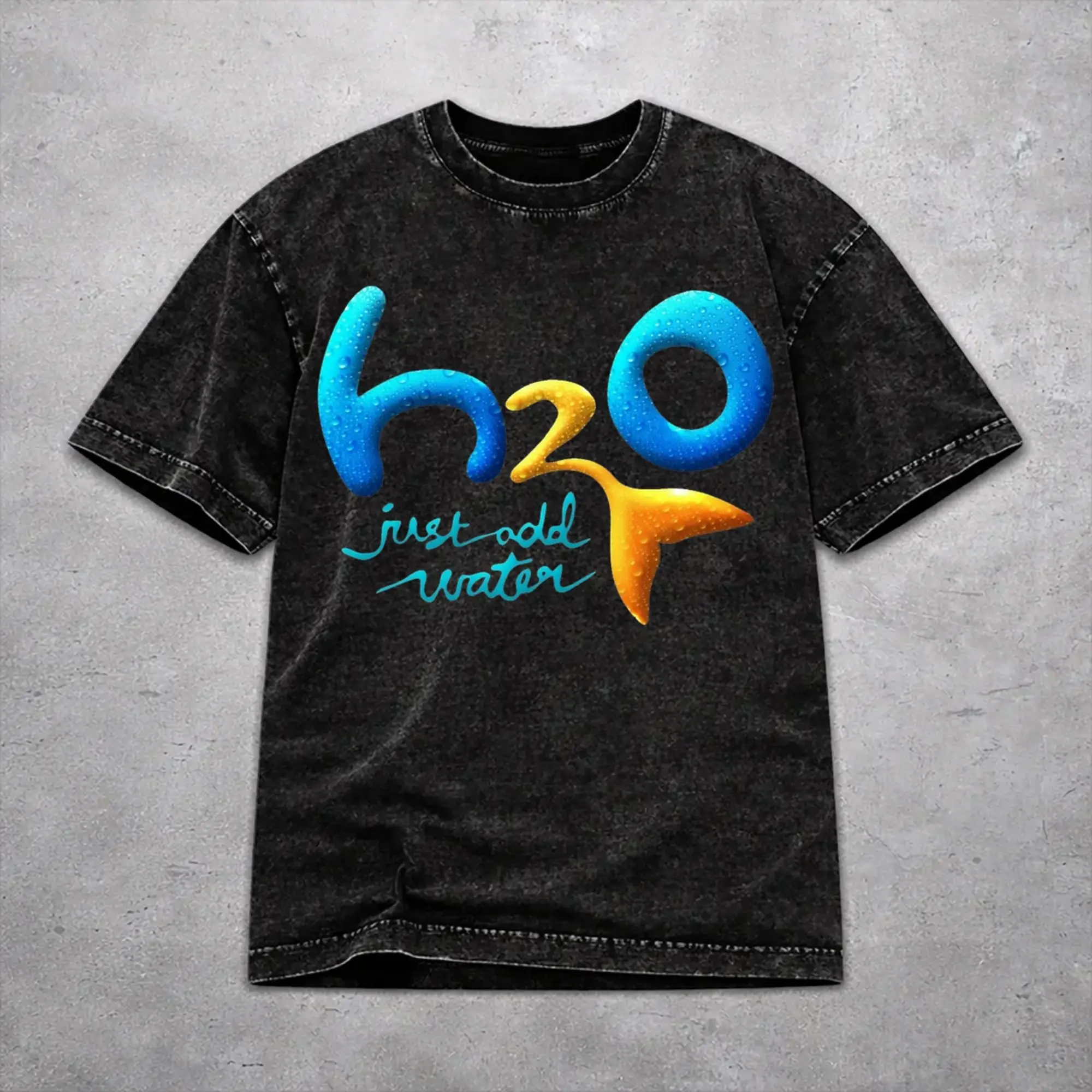 Women Men H-H2O Just Add Water   T Shirt Printed Washed Cotton  Casual T-Shirts