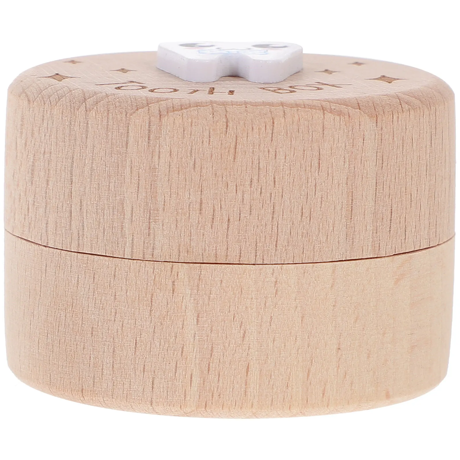 Boîte à dents de lait pour enfants, construction robuste en bois, motif de dessin animé captivant pour souvenir de l'enfance, rangement des dents de bébé