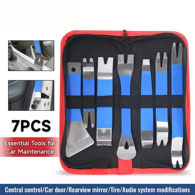 Stainless Steel Rocker Tool Car Center Console Navigation Audio Disassembly Buckle Screwdriver Disassembly Car Pry Plate Set