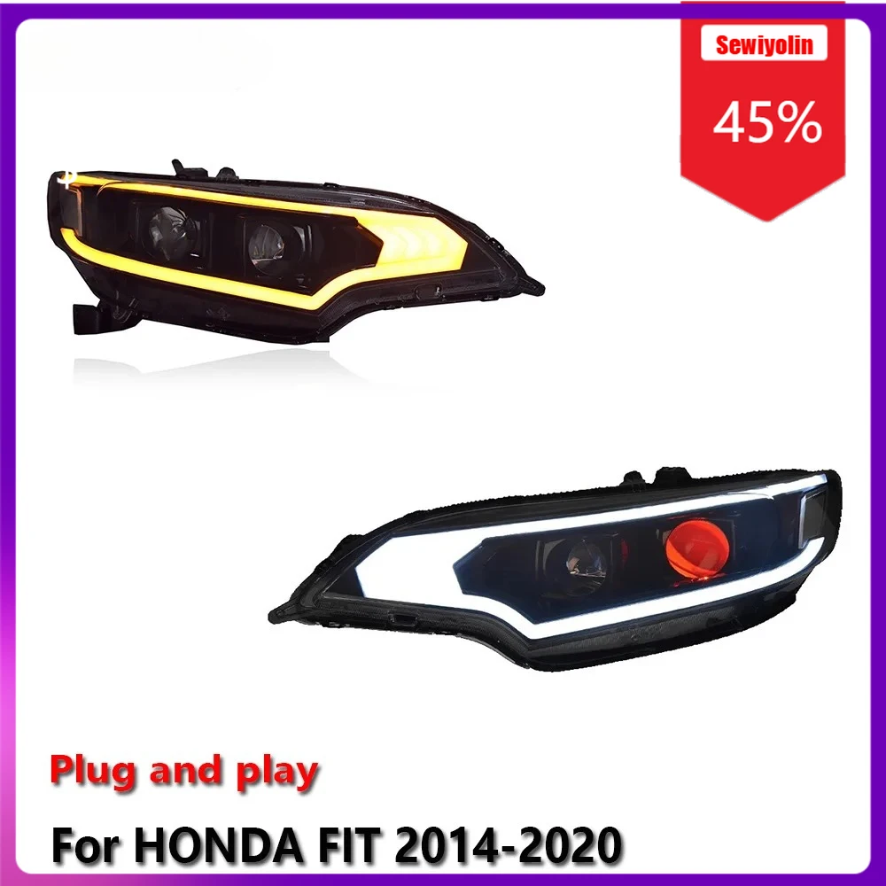 

Автомобильные светодиодные лампы Sewiyolin в сборе для HONDA FIT 2014-2020, противотуманные фары DRL, стоп-сигналы поворота
